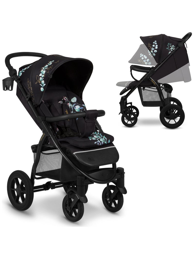 LIONELO Annet Tour - Poussette canne universelle - Jusqu'à 22 kg - Golden Moments Noir Bleu - Kiabi