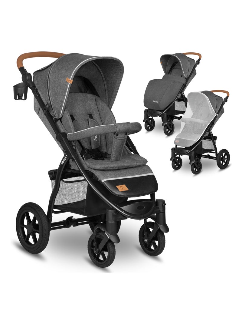 LIONELO Annet Tour - Poussette canne universelle - Jusqu'à 22 kg - Gris Gris Noir - Kiabi