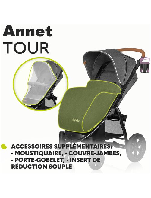 LIONELO Annet Tour - Poussette canne universelle - Jusqu'à 22 kg - Vert - Kiabi