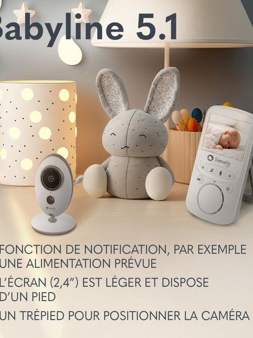 LIONELO Babyline 5.1 - Babyphone vidéo sans fil - 2 x caméras - Communication bidirectionnelle - Kiabi