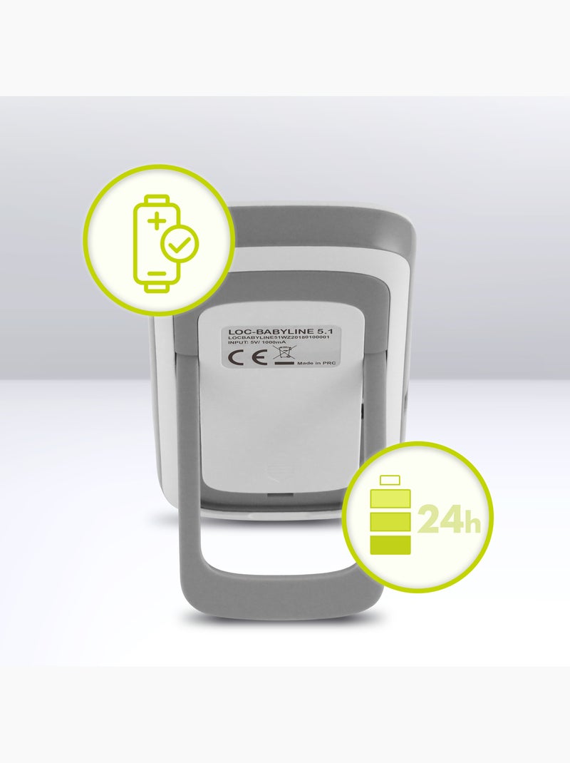LIONELO Babyline 5.1 - Babyphone vidéo sans fil - 2 x caméras - Communication bidirectionnelle Blanc Gris - Kiabi