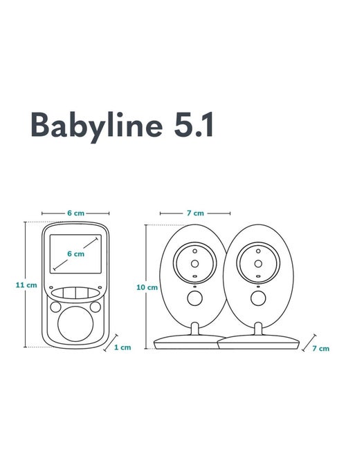 LIONELO Babyline 5.1 - Babyphone vidéo sans fil - 2 x caméras - Communication bidirectionnelle - Kiabi