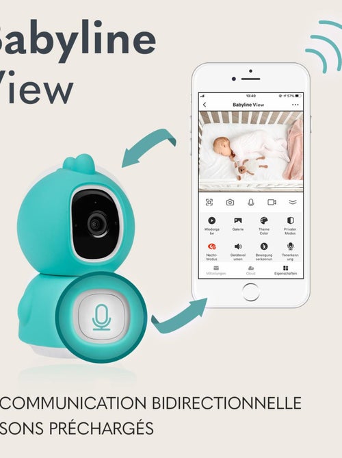 LIONELO Babyline View - Babyphone HD - Caméra Bebe WiFi - Audio Bidirectionnel - Vision nocturne - Kiabi
