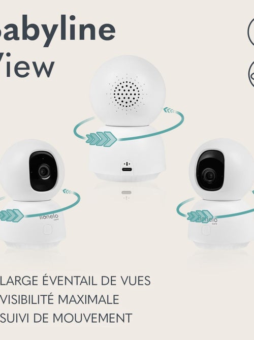 LIONELO Babyline View - Babyphone HD - Caméra Bebe WiFi - Audio Bidirectionnel - Vision nocturne - Kiabi