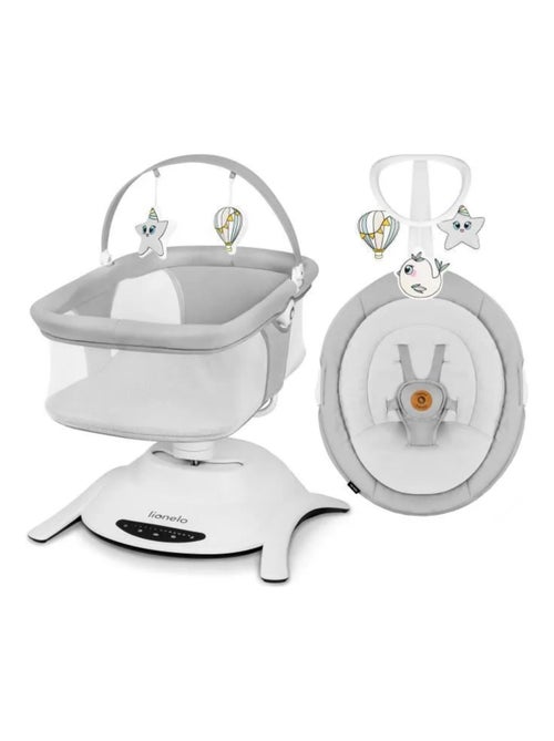 LIONELO Bella Set - Balancelle et Nacelle Électrique 360° - 12 mélodies - 6 modes - Télécommande - Kiabi