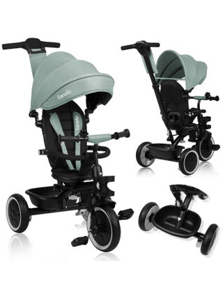 LIONELO Berry - Tricycle évolutif bébé 2en1 - Jusqu'à 25 Kg - Siège pivotant - Roue Libre