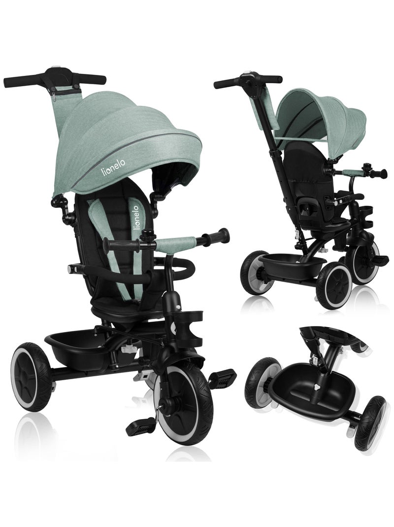 LIONELO Berry - Tricycle évolutif bébé 2en1 - Jusqu'à 25 Kg - Siège pivotant - Roue Libre Vert - Kiabi