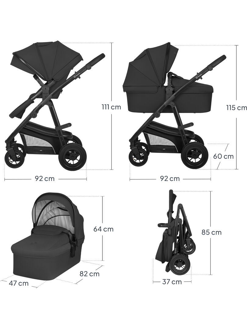 Poussette 3 En 1 Lionelo Meril | Nacelle, Siège Auto & Poussette Jusqu'à 22kg | Roues Tout-Terrain - Beige