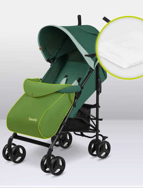 LIONELO Elia - Poussette bébé canne compacte - De 6 à 36 mois - Accessoires inclus - Vert - Kiabi