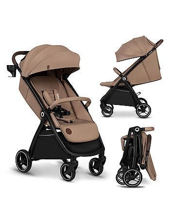 LIONELO Ingrid - Poussette bébé compacte - Jusqu'à 22 Kg - Légère & pliable - Beige