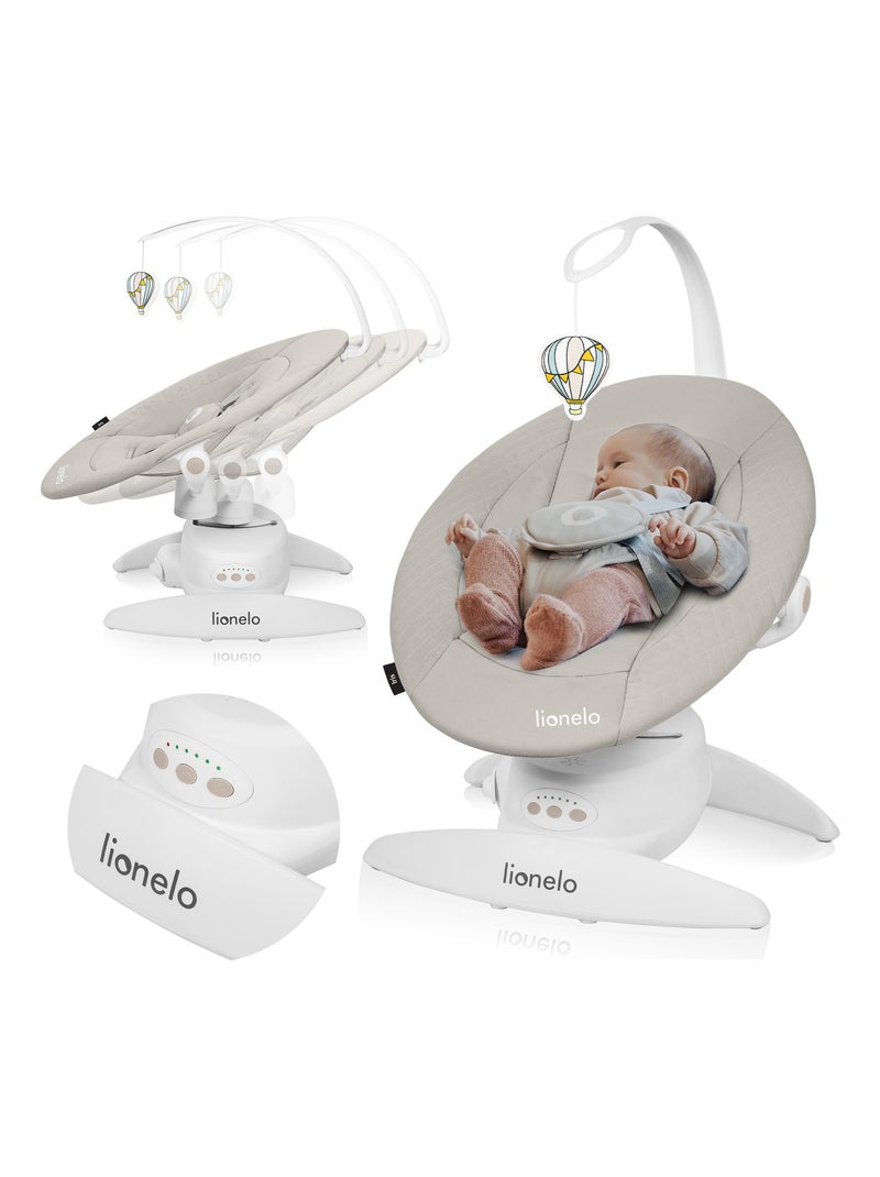 LIONELO Iris - Balancelle Bébé Électrique 360° - Léger - 12 mélodies - 3 modes - 5 vitesse Beige - Kiabi