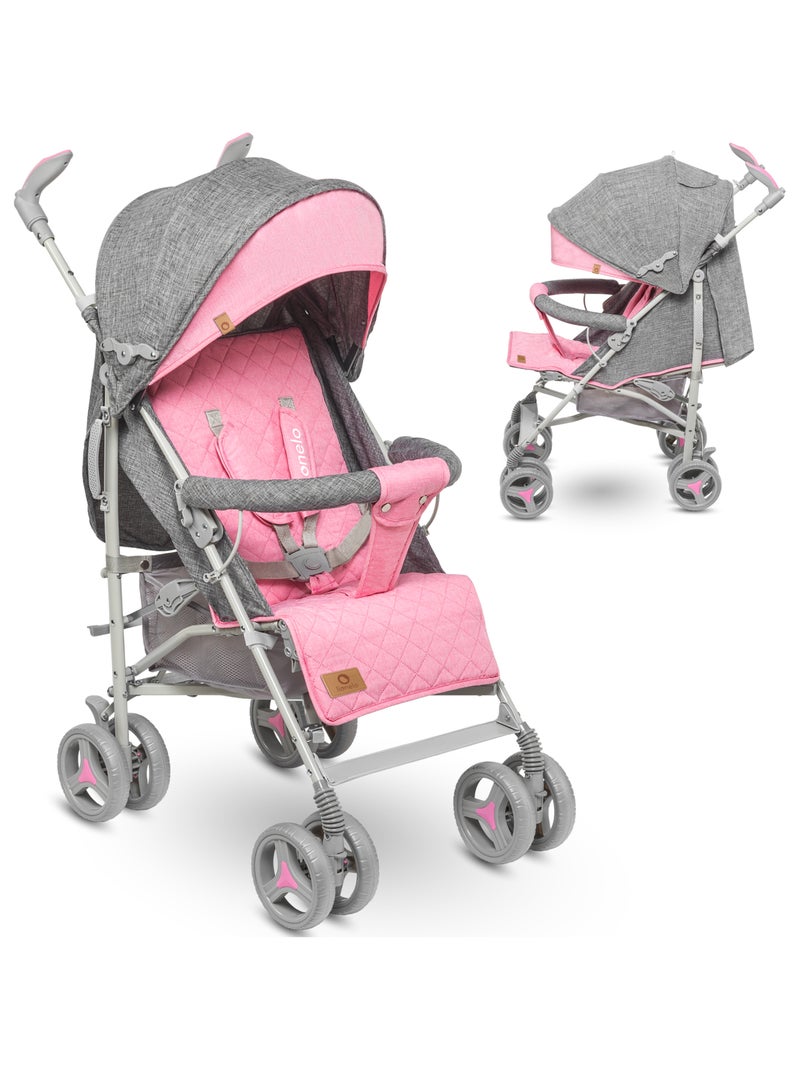 LIONELO Irma - Poussette bébé canne compacte - De 6 à 36 mois - Accessoires inclus - Rose Gris Rose - Kiabi