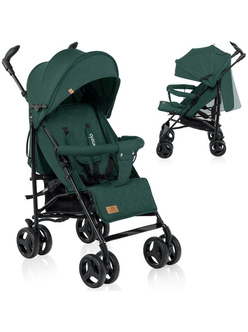 LIONELO Irma - Poussette bébé canne compacte - De 6 à 36 mois - Accessoires inclus - Vert - Kiabi