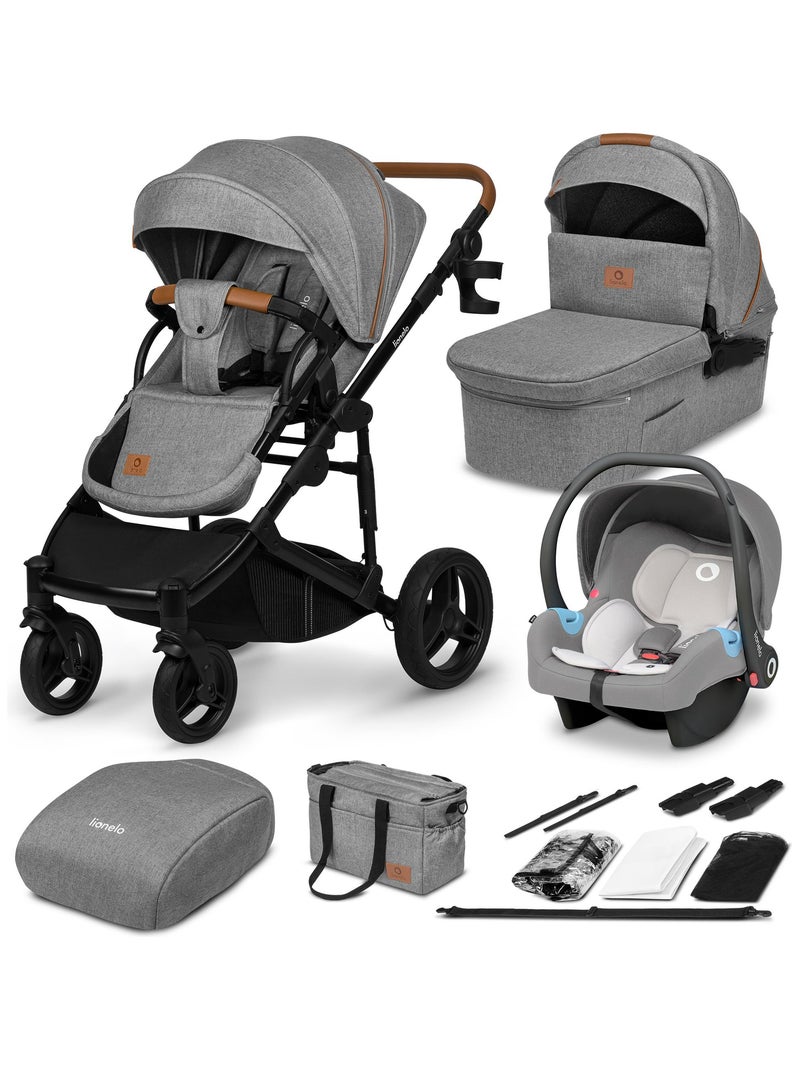 LIONELO Mari Tour - Poussette bébé 3en1 compacte - De 0 à 48 mois - Gris Gris - Kiabi