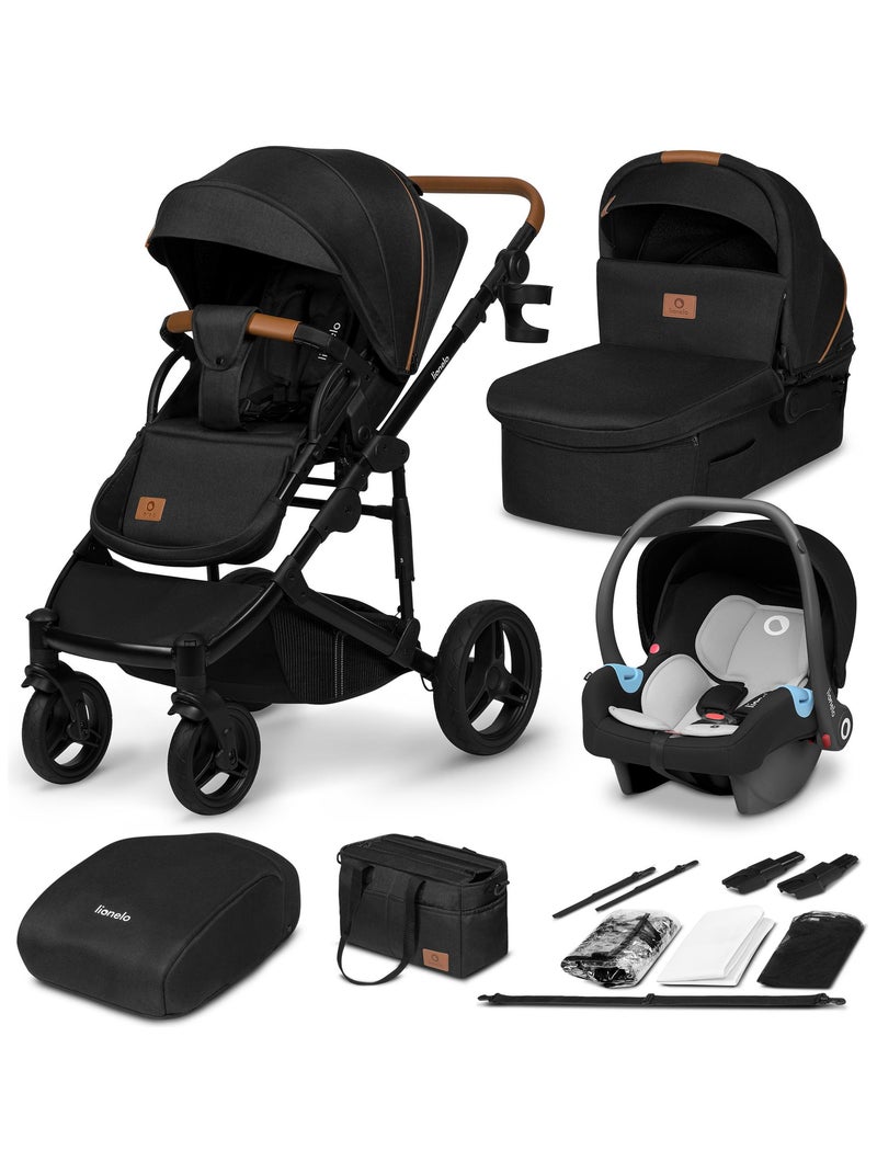LIONELO Mari Tour - Poussette bébé 3en1 compacte - De 0 à 48 mois - Noir Noir - Kiabi