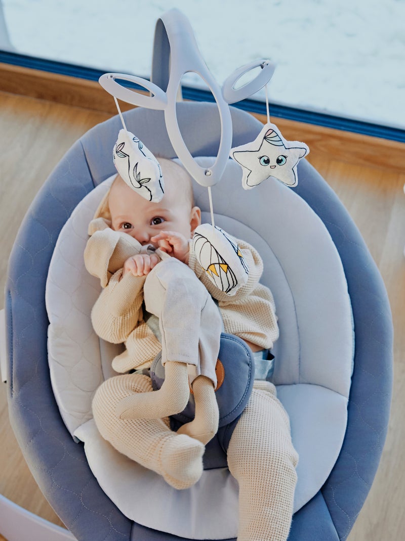 LIONELO Mell - Balancelle bébé 360° - 12 mélodies - 6 modes - Télécommande - Bluetooth Gris - Kiabi