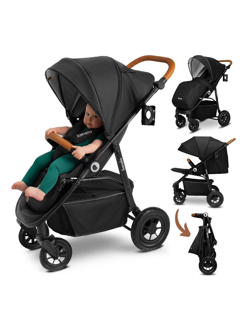 LIONELO Natt - Poussette bébé compacte - Jusqu'à 22 Kg - Légère & pliable - Noir Noir - Kiabi