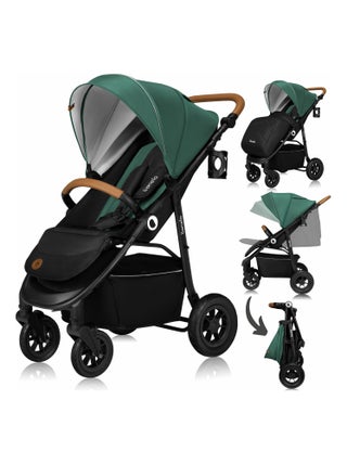 LIONELO Natt - Poussette bébé compacte - Jusqu'à 22 Kg - Légère & pliable - Vert