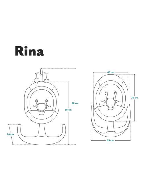 LIONELO Rina - Balancelle et transat automatique - 2en1 - Siège pivotant 360° - 12 mélodies - Kiabi