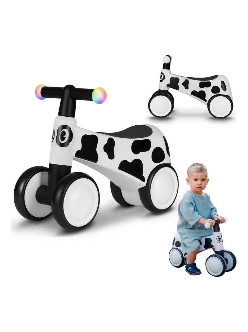 LIONELO Sammy - Vélo enfant - Draisienne à 4 Roues - Lumières colorées - 1-3 ans - Jusqu'à 30 kg Blanc Noir - Kiabi