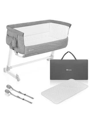 LIONELO Théo - Lit évolutif cododo 2en1 avec matelas - 0-9 kg - Hauteur et inclinaison réglables