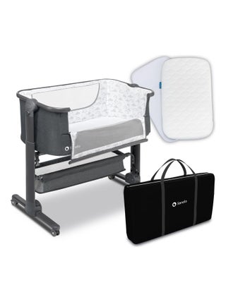 LIONELO Timon 2en1 - Lit évolutif cododo avec matelas - 0-9Kg - Hauteur et inclinaison réglables
