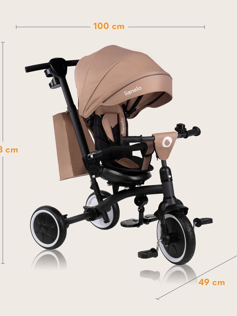 LIONELO Tris Plus Tricycle évolutif Siège pivotant Roue libre 9