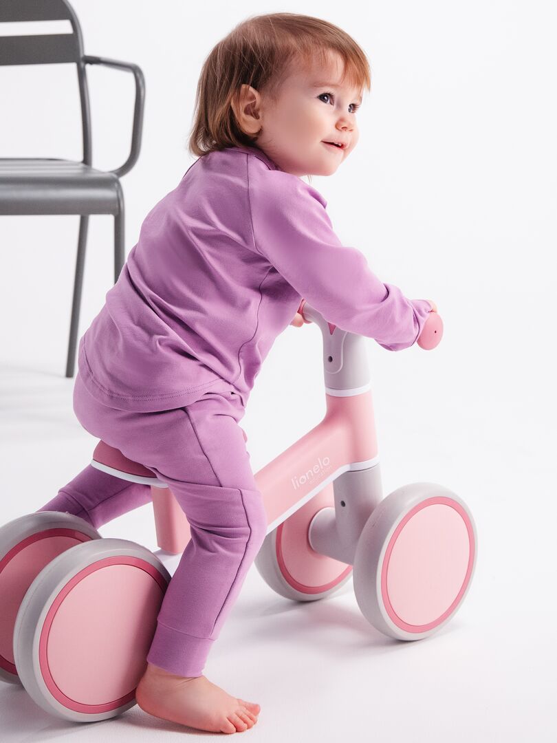 LIONELO Villy Velo enfant 4 Roues Amorti a l Avant Siege Ergonomique Blanc Rose Gris Kiabi 39.99