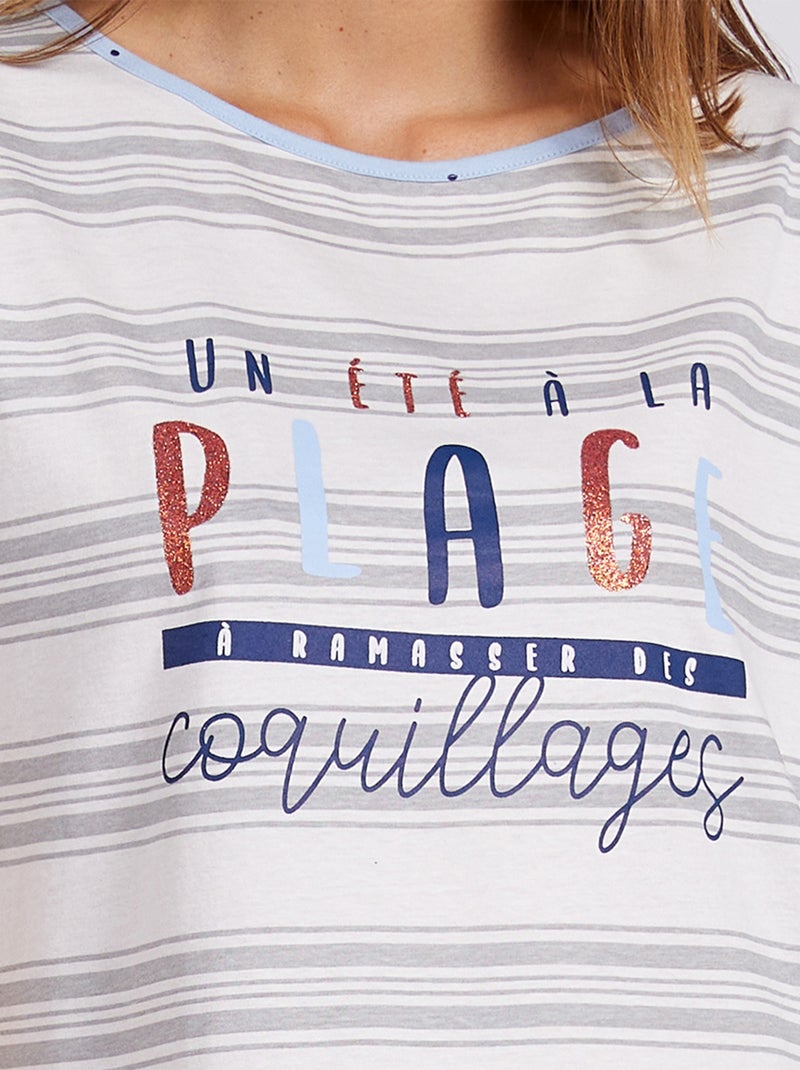 Liquette   CLAPOTIS gris clair/blanc - MELISSA BROWN Gris clair - Kiabi