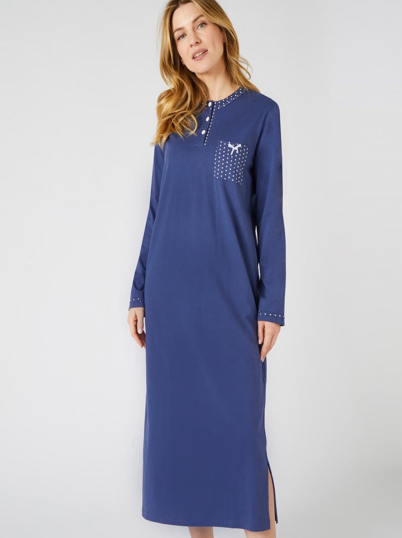 Liquette maille jersey, long. 120 cm - Damart Bleu nuit - Kiabi