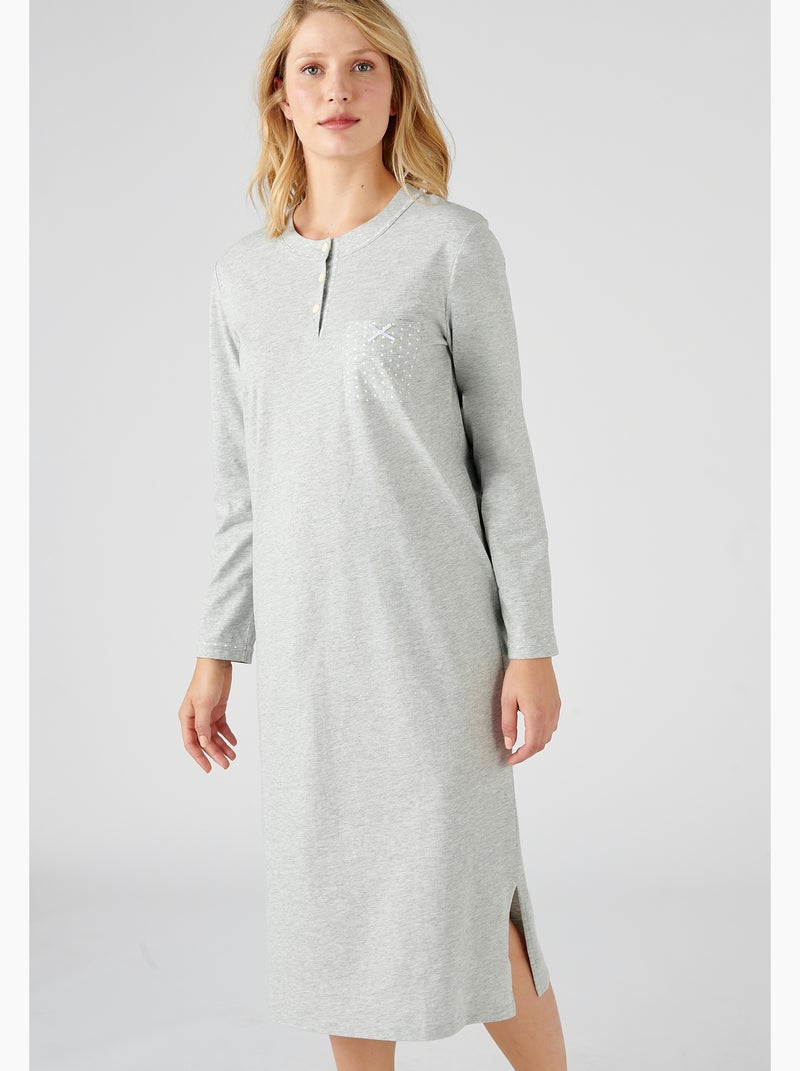 Liquette maille jersey, long. 120 cm - Damart Gris - Kiabi