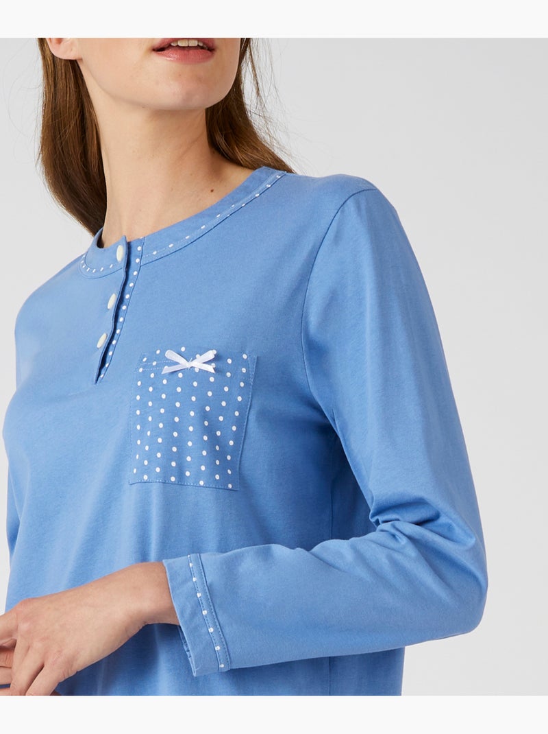 Liquette maille jersey, long. 95 cm - Damart Bleu clair - Kiabi