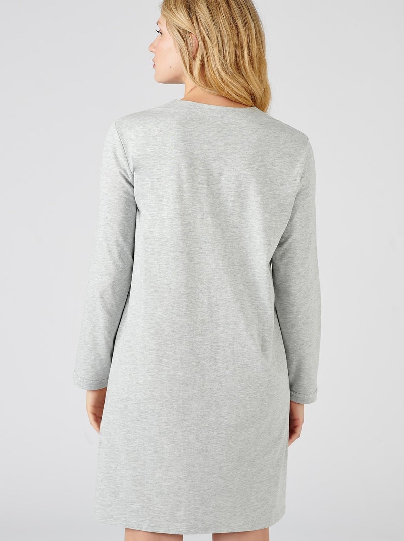 Liquette maille jersey, long. 95 cm - Damart Gris chiné - Kiabi