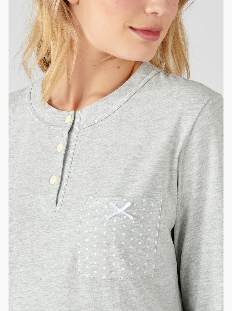 Liquette maille jersey, long. 95 cm - Damart Gris clair - Kiabi