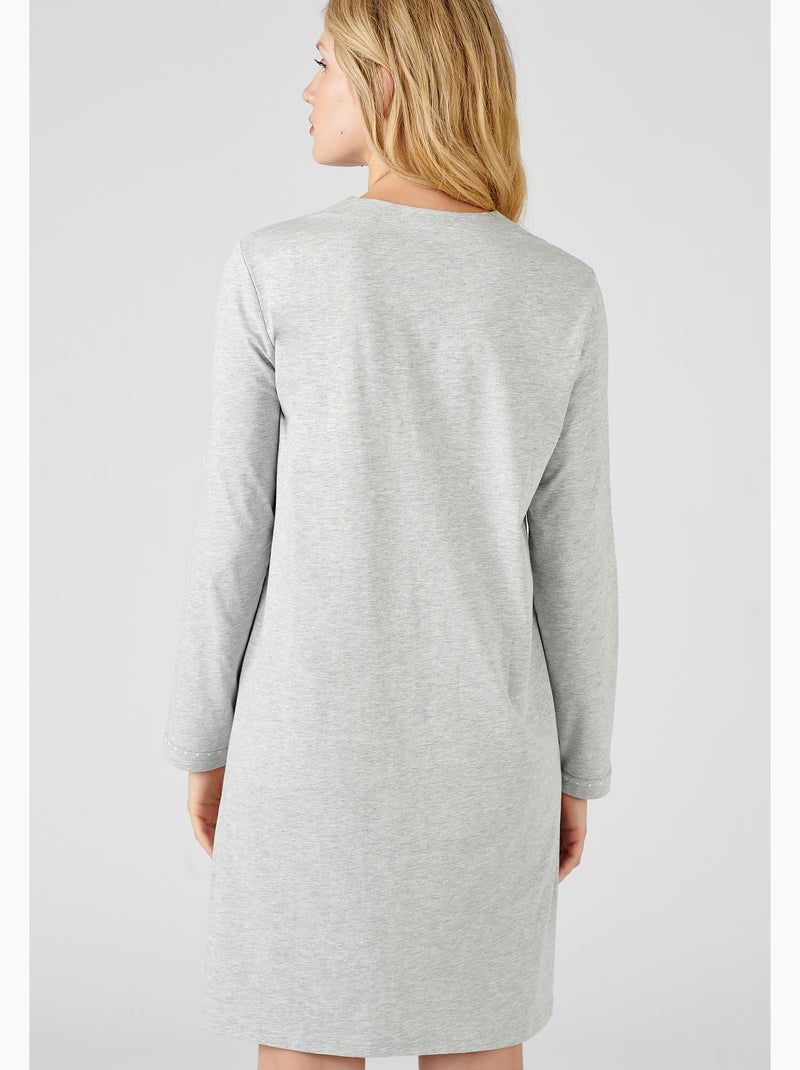 Liquette maille jersey, long. 95 cm - Damart Gris clair - Kiabi