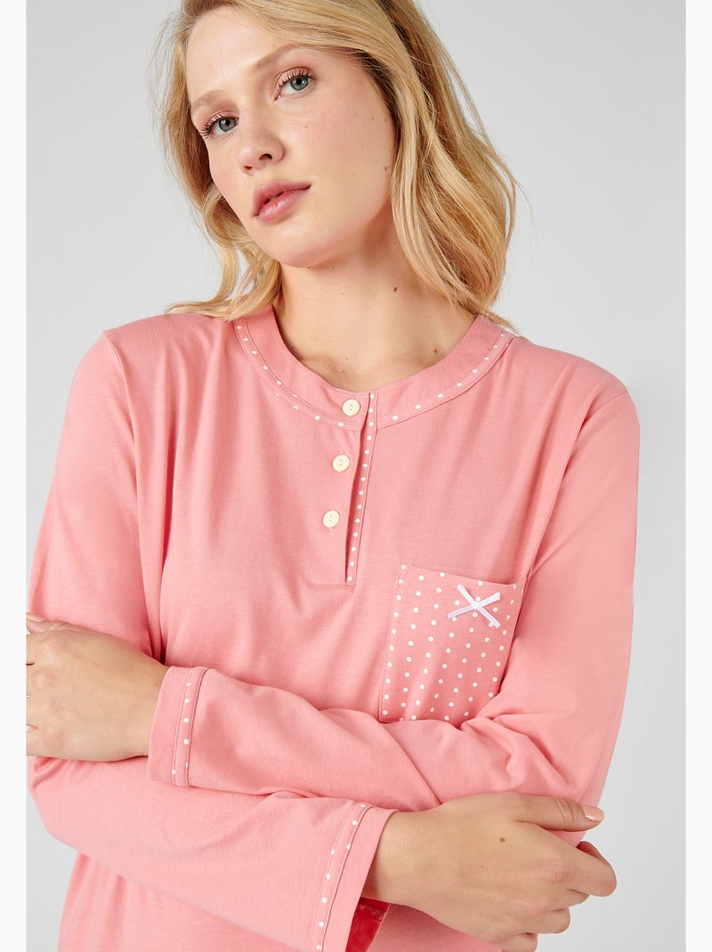 Liquette maille jersey, long. 95 cm - Damart Rose pastel - Kiabi