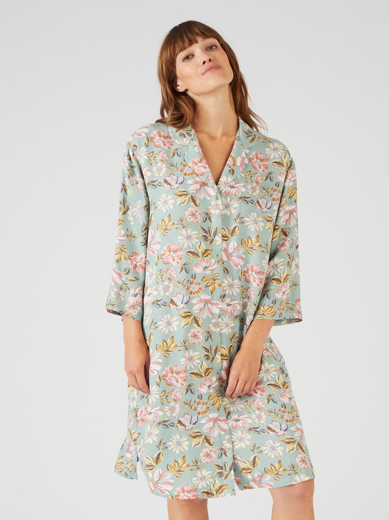 Liquette rayée en pure viscose - Damart Vert - Kiabi