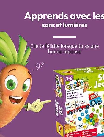 LISCIANI - Coffret 50 jeux Carotina - Jeux éducatif électronique - Stylo éducatif
