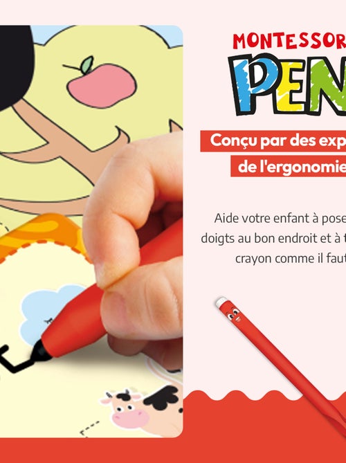 LISCIANI - Montessori Pen - Super école d'écriture - Motricité fine - Enfant de 3 à 6 ans - Kiabi