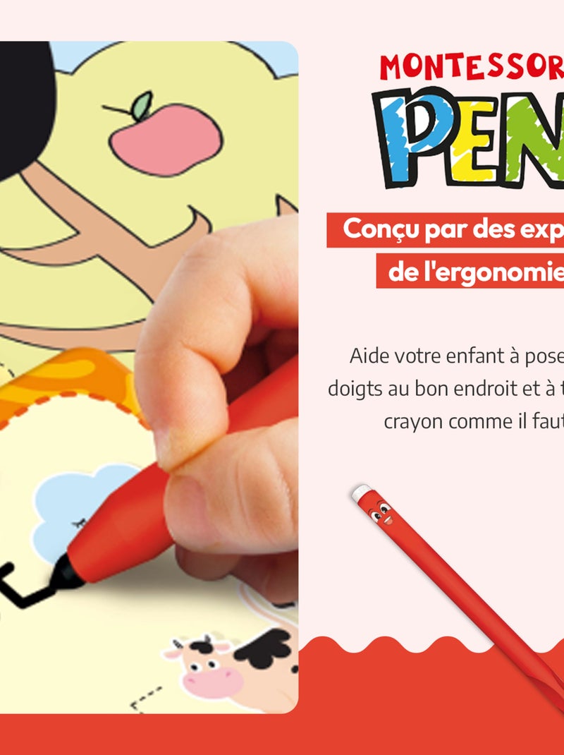 LISCIANI - Montessori Pen - Super école d'écriture - Motricité fine - Enfant de 3 à 6 ans N/A - Kiabi