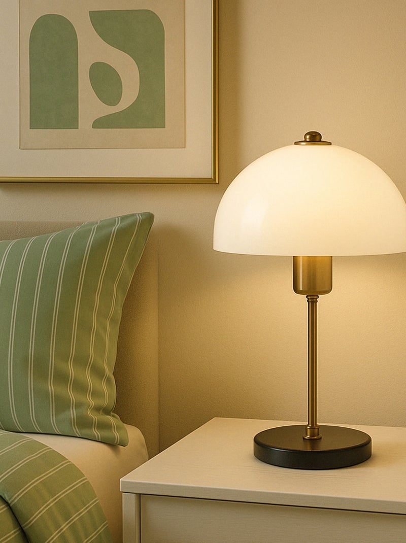 LISETTE - Lampe de table champignon blanc 38cm Blanc - Kiabi