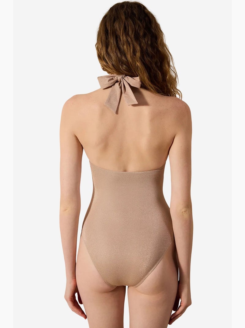 Lisle maillot de bain bandeau scintillant penti Grège - Kiabi