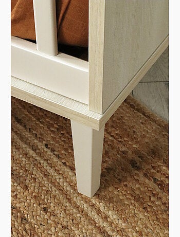Lit 120x60 sur pieds - décor bois hêtre cendré - SAUTHON