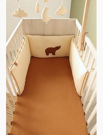Lit 120x60 sur pieds - décor bois hêtre cendré - SAUTHON