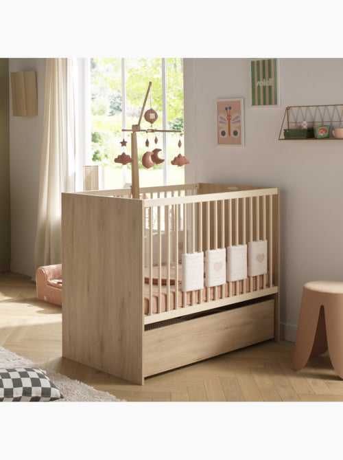 Lit 60x120 évolutif 90x190 décor bois hêtre - SAUTHON - Kiabi