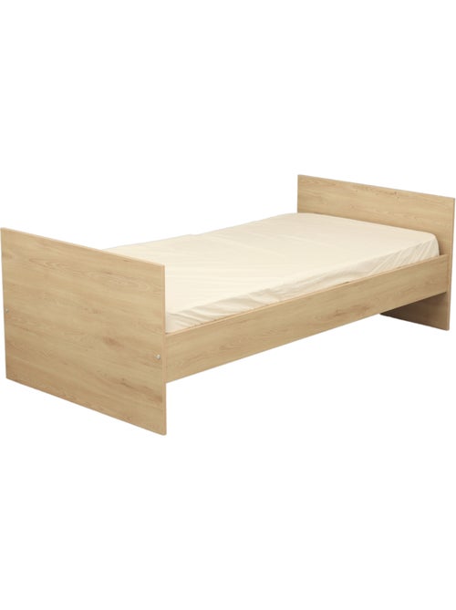 Lit 60x120 évolutif 90x190 décor bois hêtre - SAUTHON - Kiabi