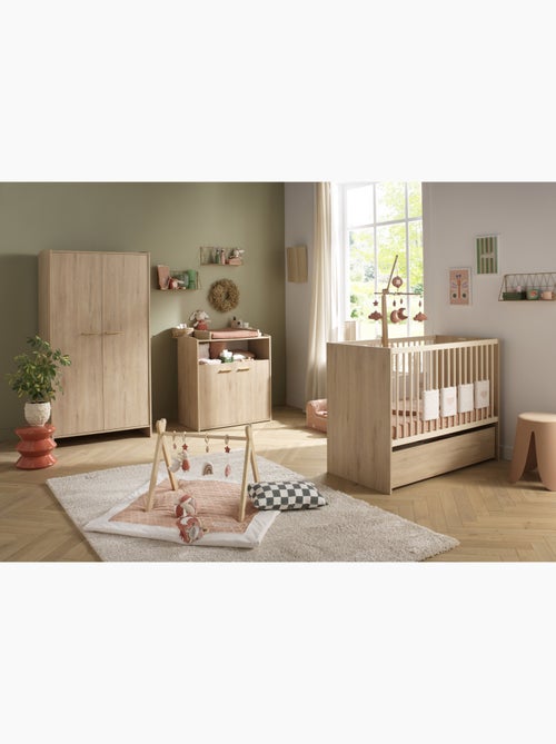 Lit 60x120 évolutif 90x190 décor bois hêtre - SAUTHON - Kiabi