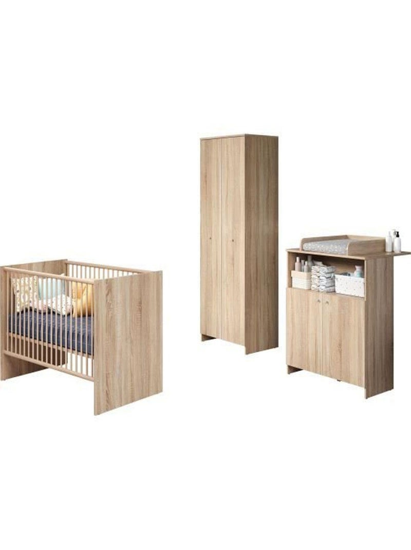 Lit 70 x 140 cm + commode à langer 2 portes + - Trend Team Multicolore - Kiabi