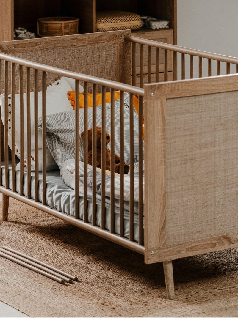 Lit à barreaux imprimé cannage Marron clair - Kiabi