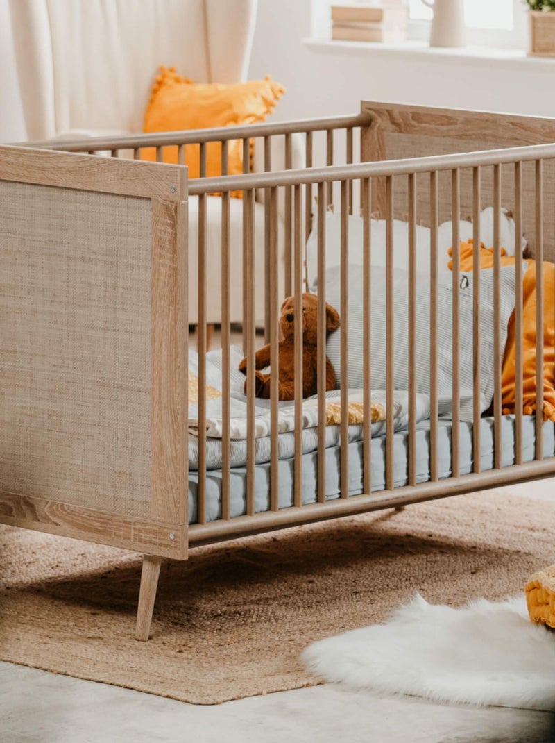 Lit à barreaux imprimé cannage Marron clair - Kiabi